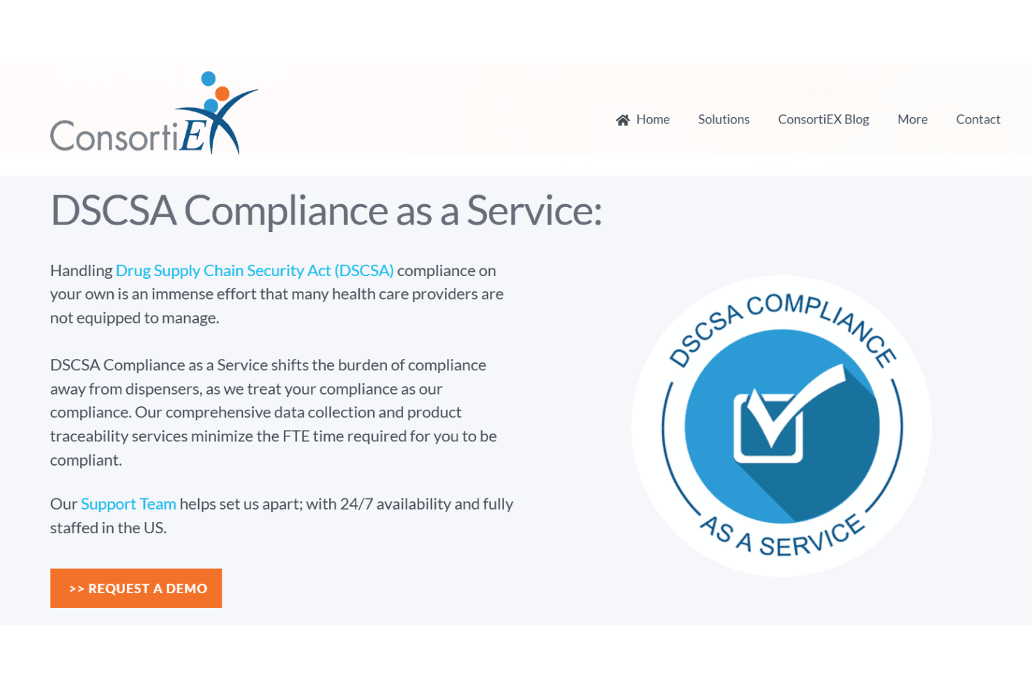 ConsortiEX håndterer DSCSA-data, NDC-validering, EDI og produktsporbarhed.