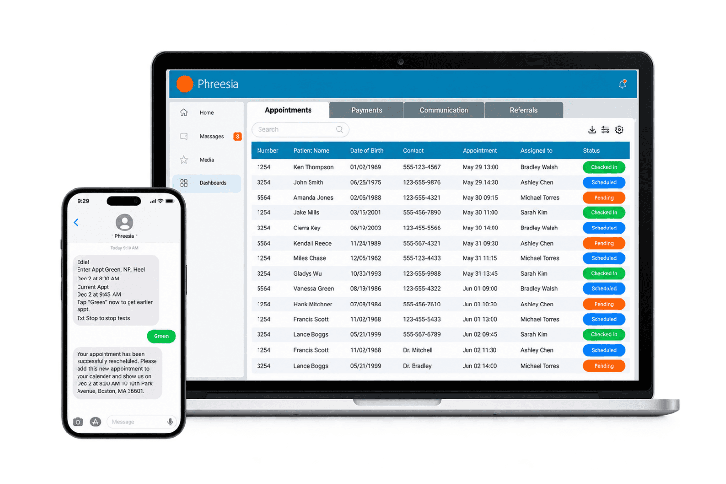 Phreesia digitaliserer patientregistrering, samtykke, kontrol af berettigelse og klinisk screening.