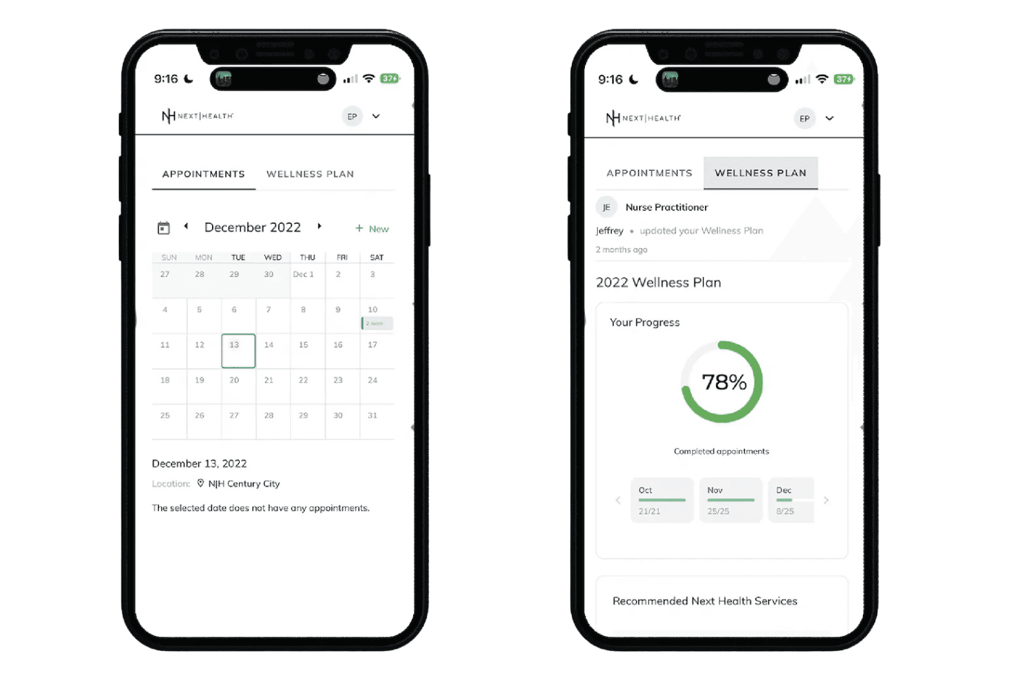 NextHealth Appointment Features