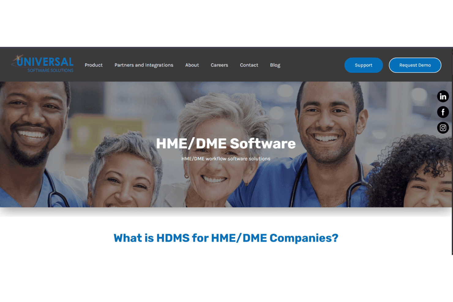 HDMS coördineert HME/DME-declaraties, afwijzingen, verhuur, voorraad en routes.