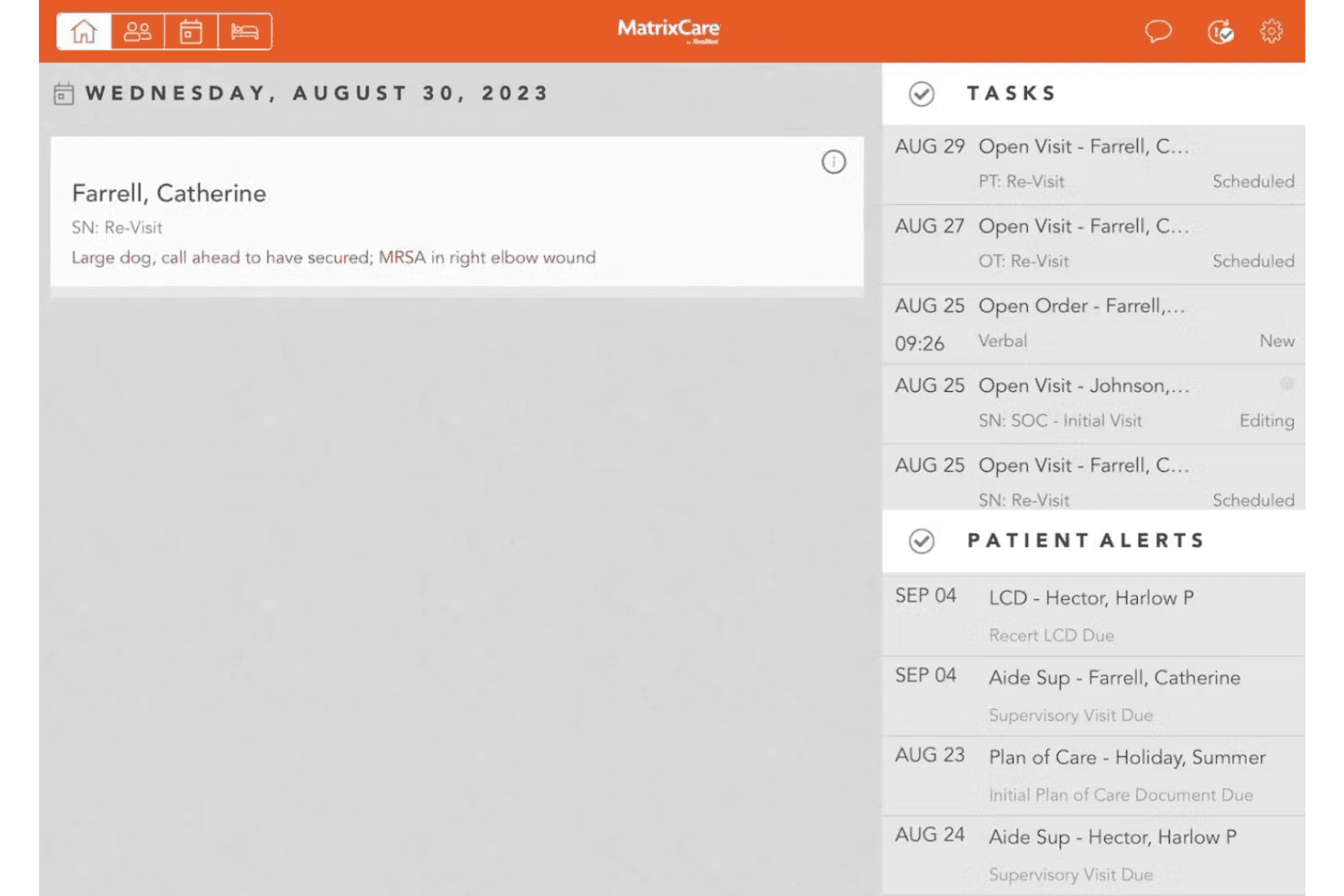 MatrixCare omvat registratie, zorgplanning, rapportage over naleving en facturering.