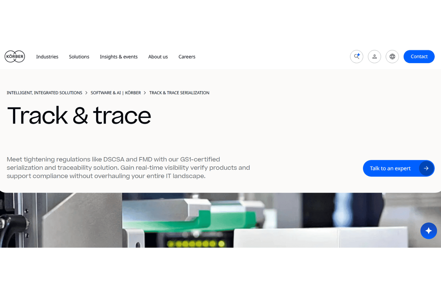 Körber bietet GS1-zertifizierte DSCSA-Serialisierung und EPCIS-basierte Track-and-Trace-Funktionen.