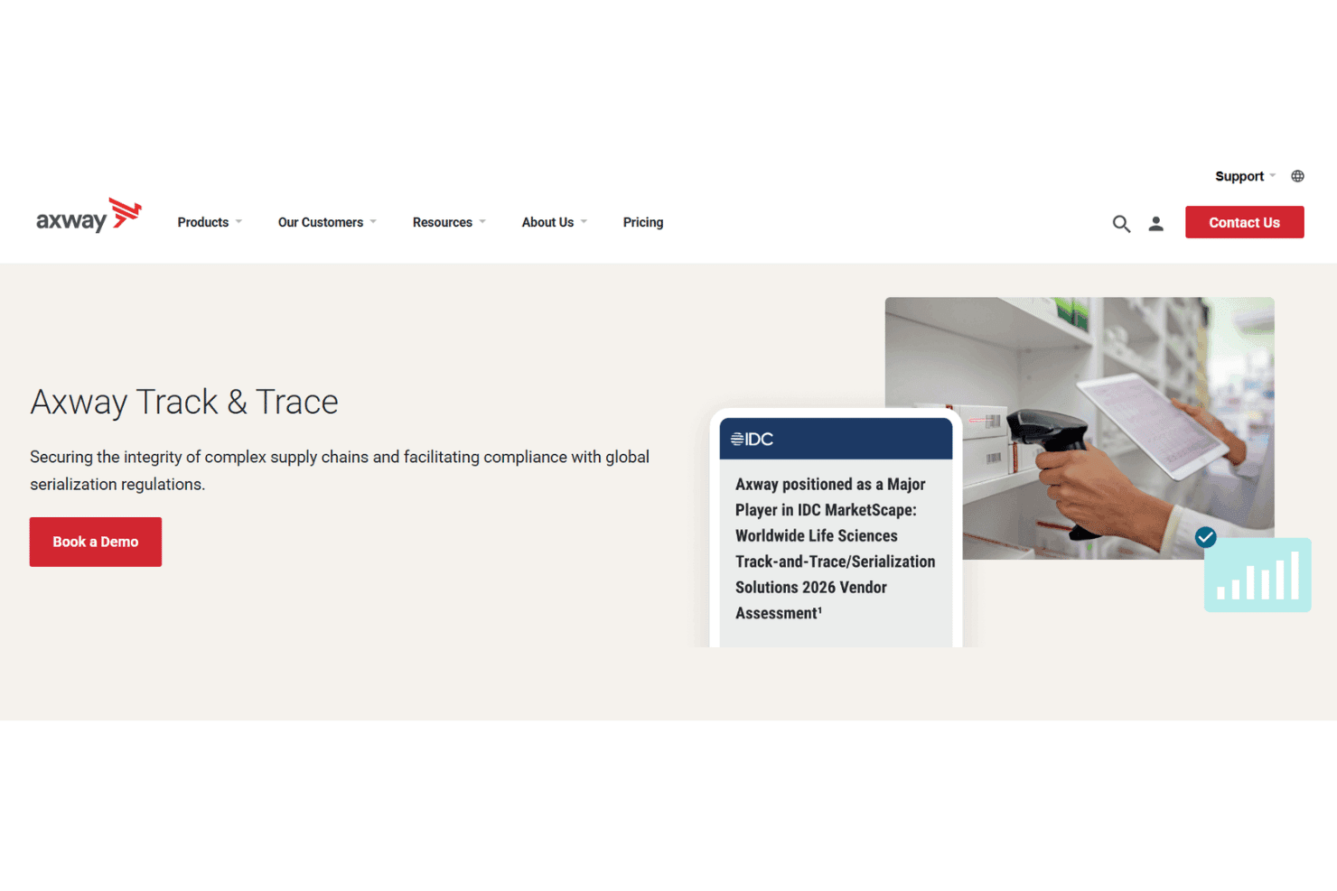 Axway Track & Trace verwaltet die DSCSA-Serialisierung, Verifizierung und Rückverfolgbarkeit.