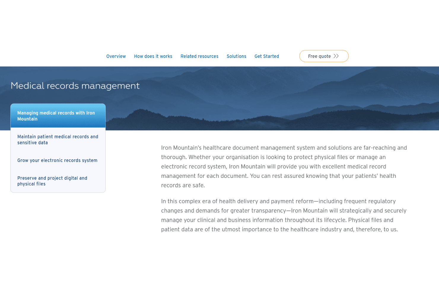 Iron Mountain InSight beheert zorgdossiers via digitalisering, AI-verwerking en beheerde documentopslag.