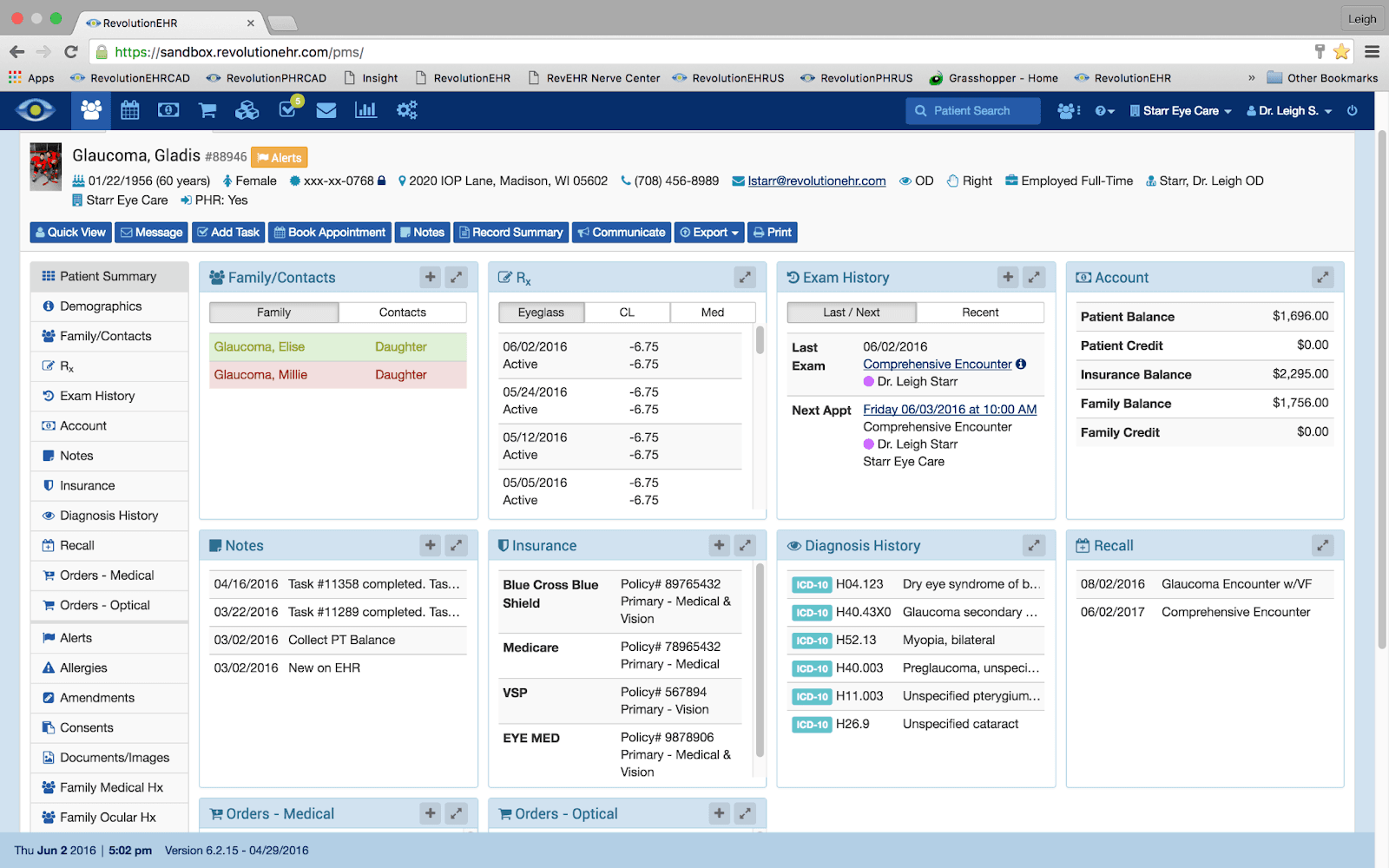 RevolutionEHR screenshot