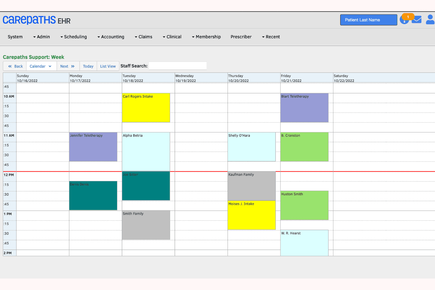 CarePaths EHR screenshot