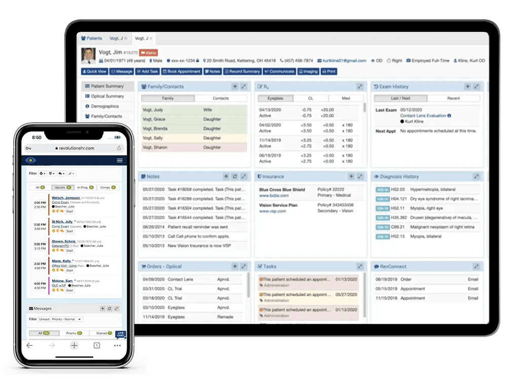 RevolutionEHR manages exams, billing, and scheduling in one platform.