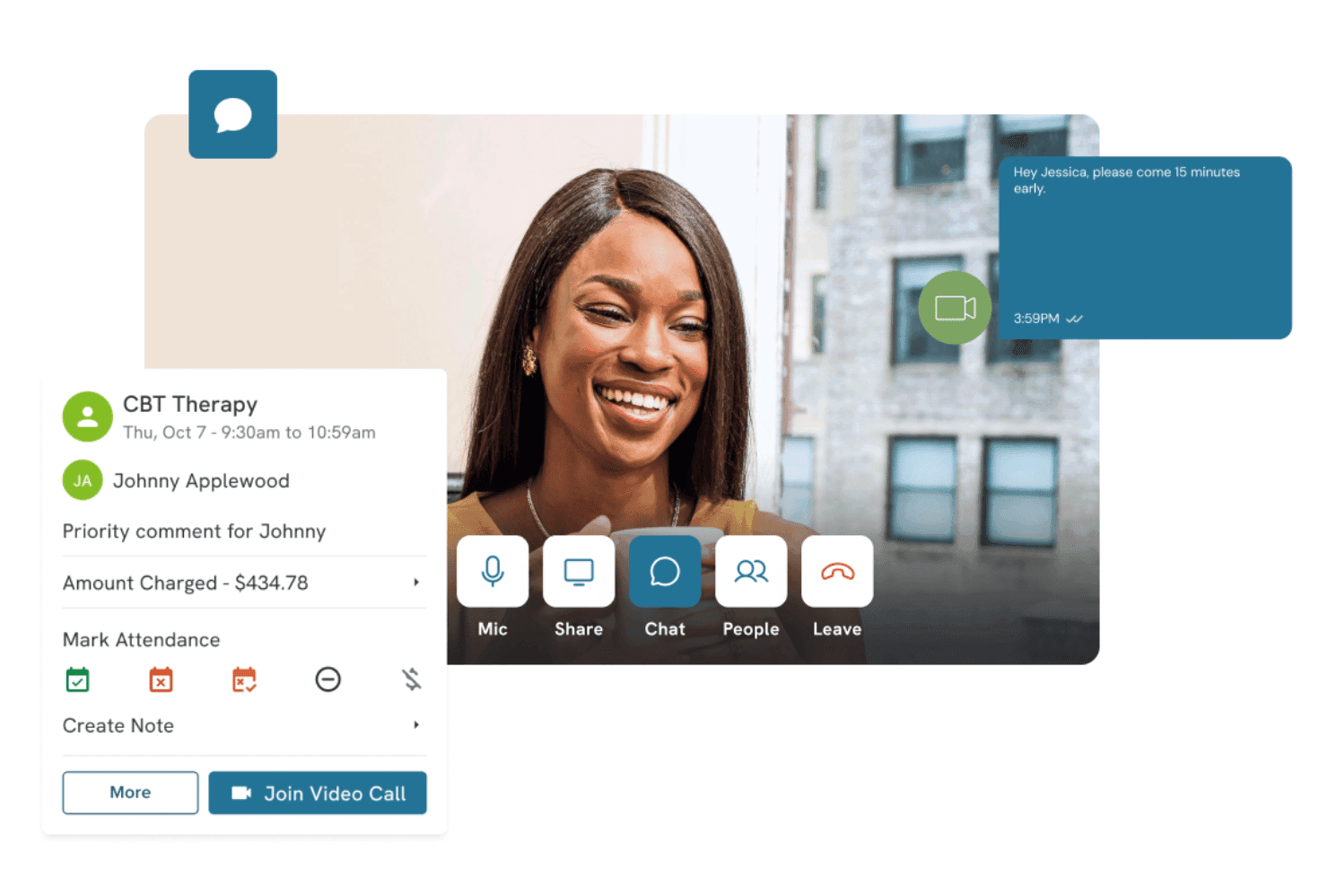 Owl Practice telehealth chat