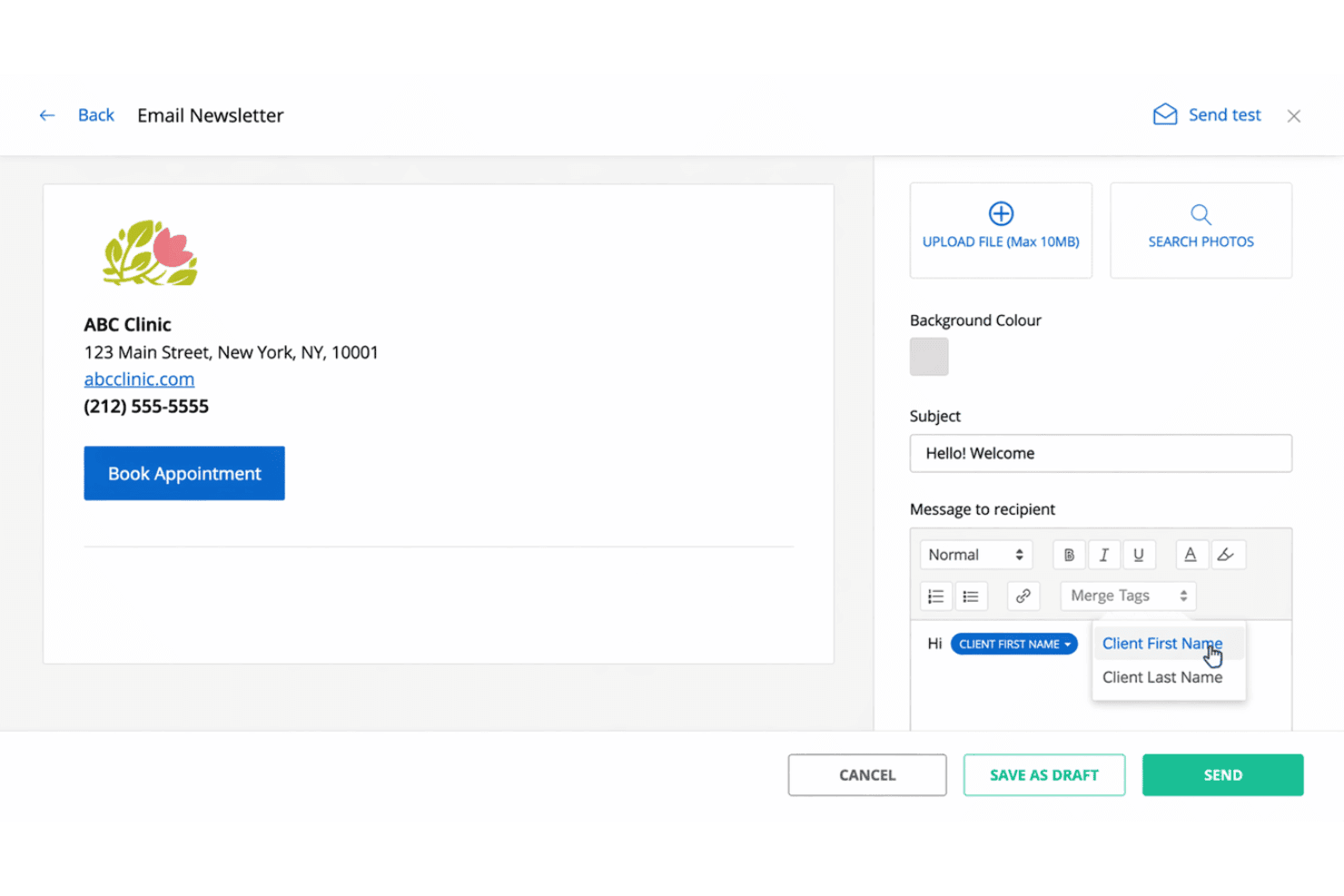 ClinicSense email newsletter tool
