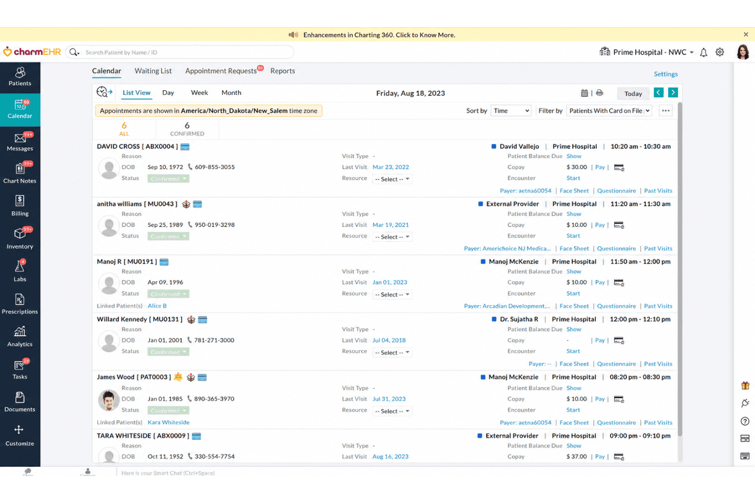 CharmHealth EHR manages records, scheduling, billing, and patient care workflows