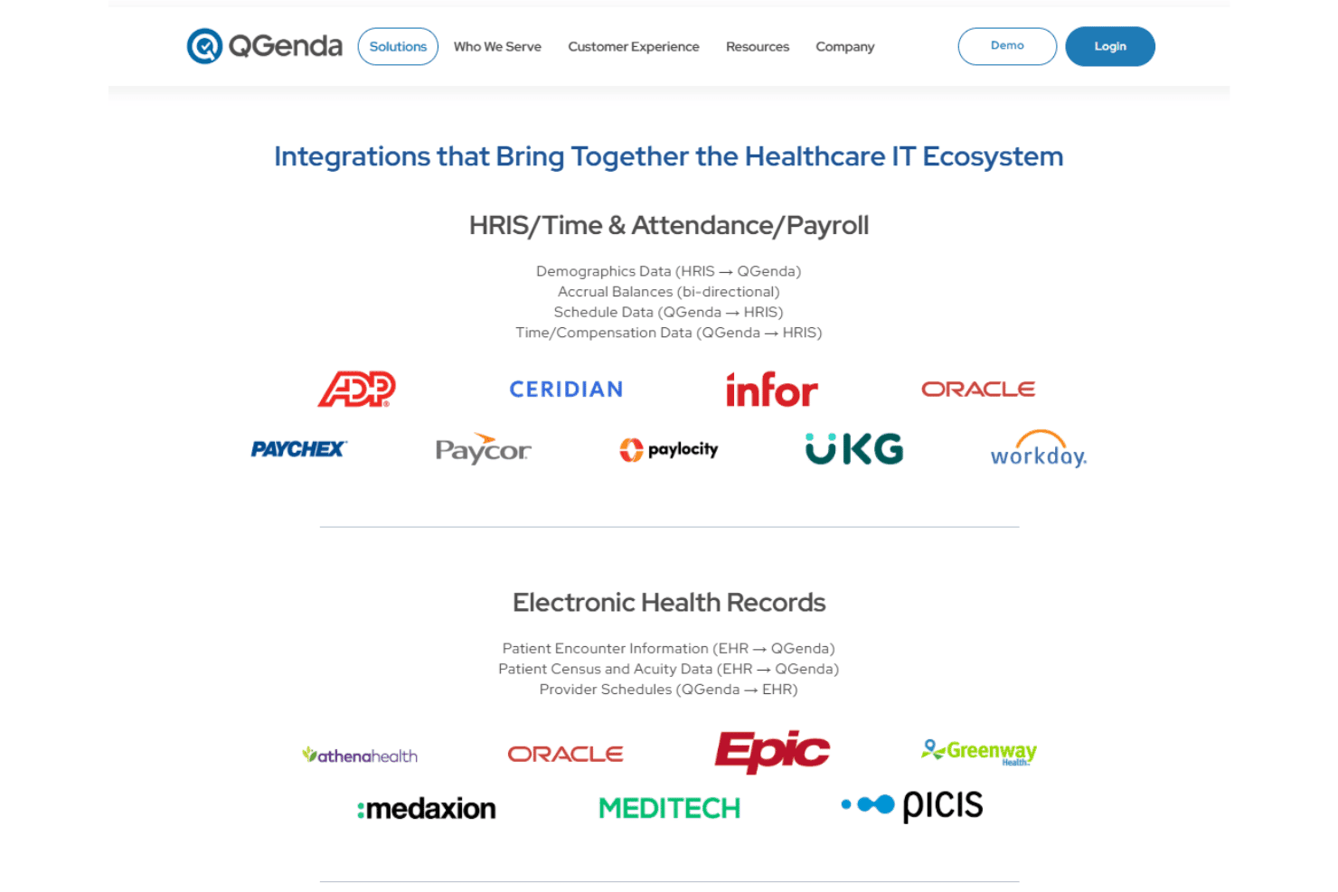 QGenda integrations page
