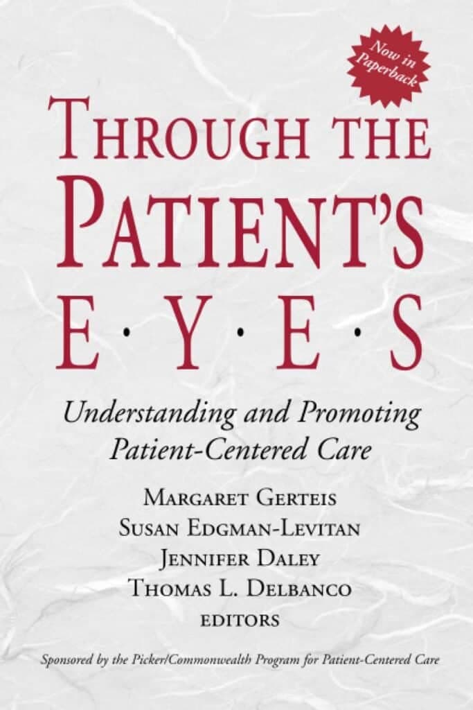 Das Buchcover von 'Durch die Augen der Patienten' von Margaret Gerteis, ein Buch über Patientenerfahrungen
