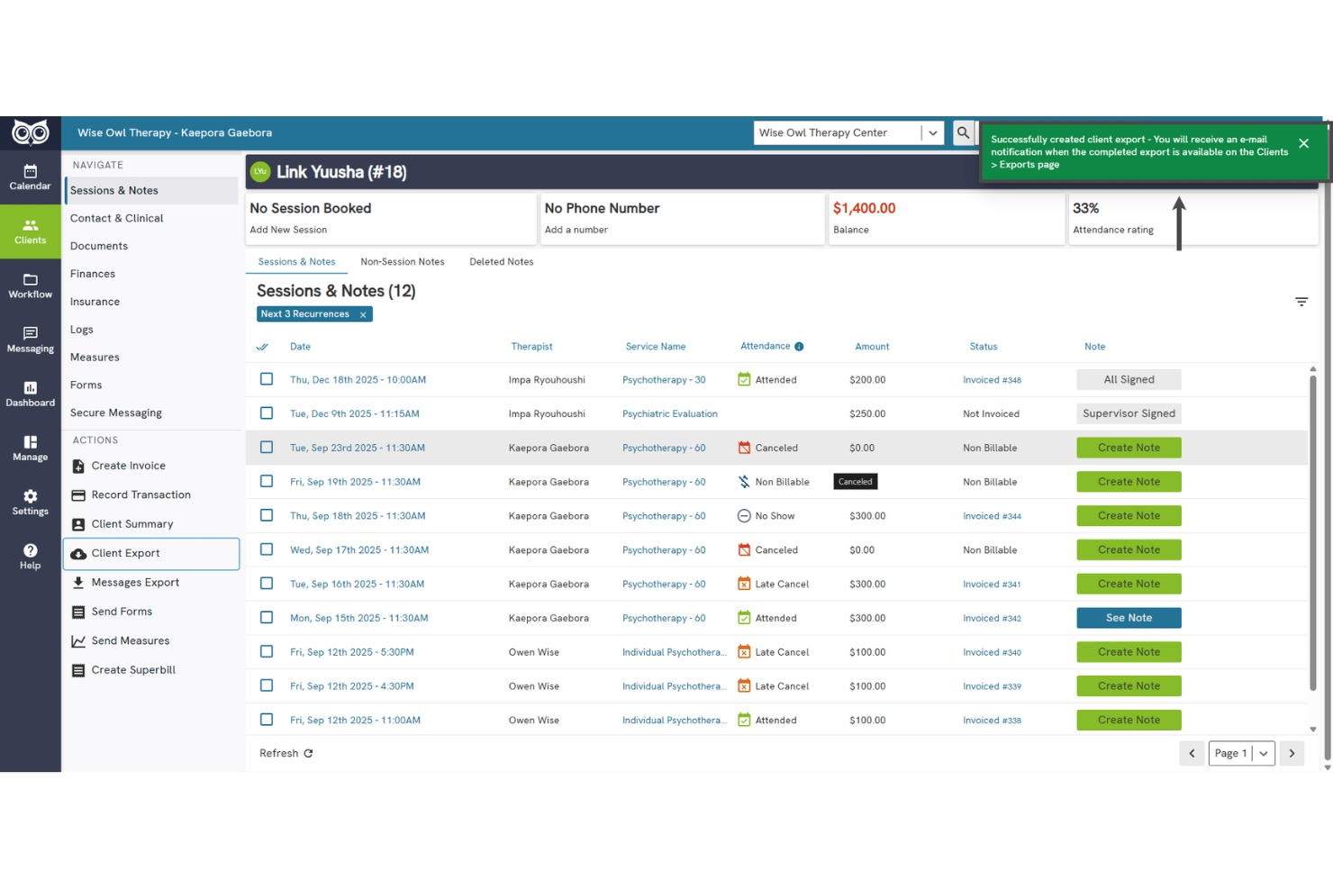 screenshot - Owl Practice Review: Pros, Cons, Features, and Pricing