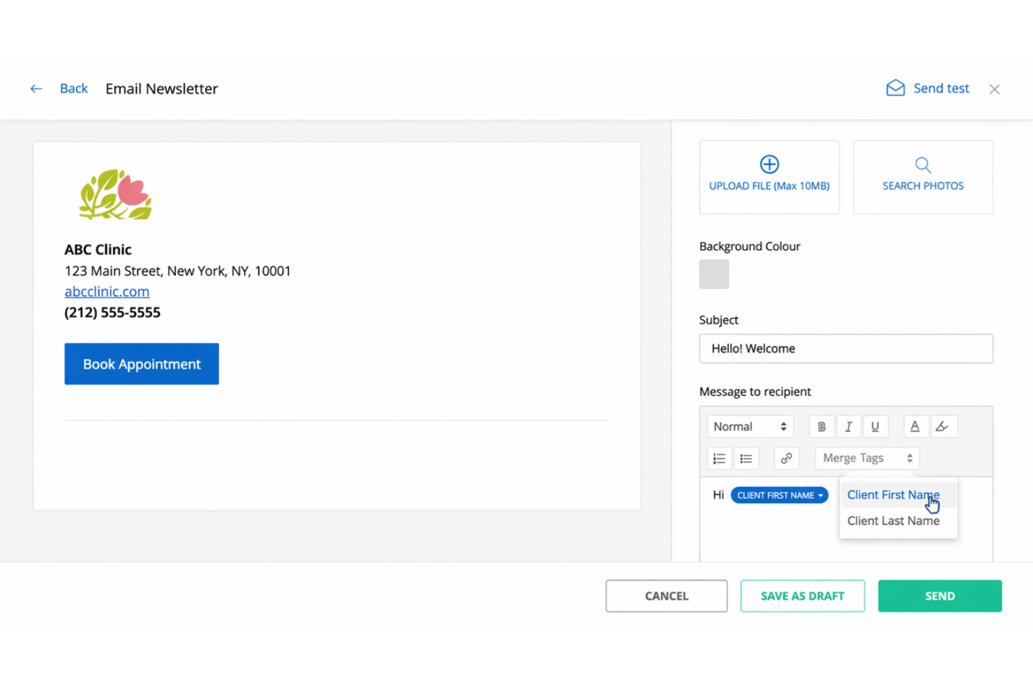 ClinicSense email newsletter tool