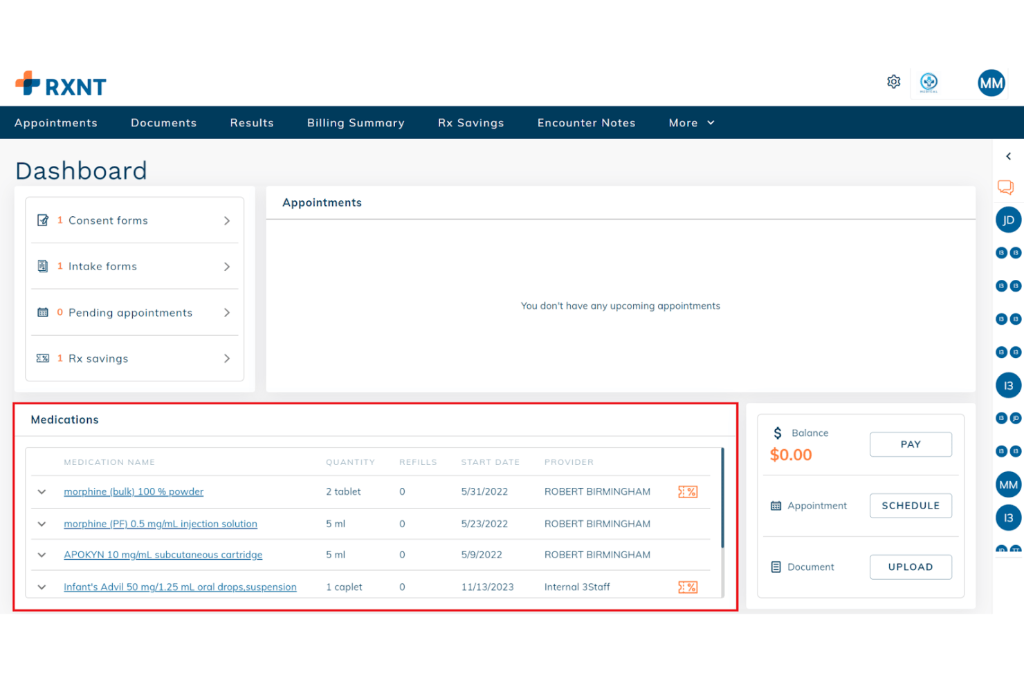 screenshot - RXNT EMR Software In-Depth Review