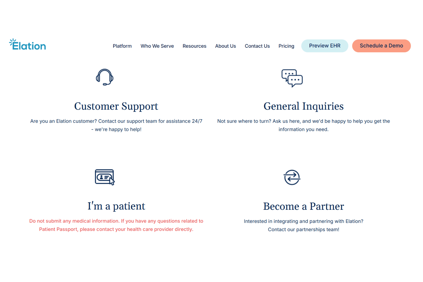 Elation Health support page