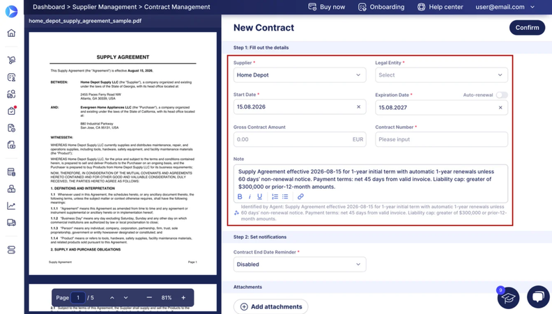 Precoro Improves Contract Review and AI Draft Management