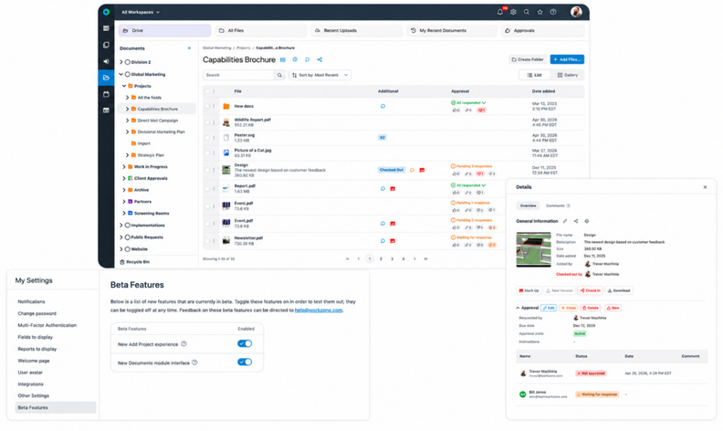 Workzone Improved Project Creation and Document Approvals