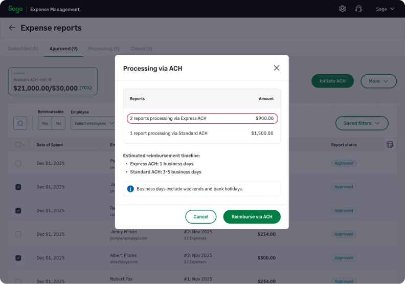 Sage Expense Management Adds Faster Reimbursements and Controls