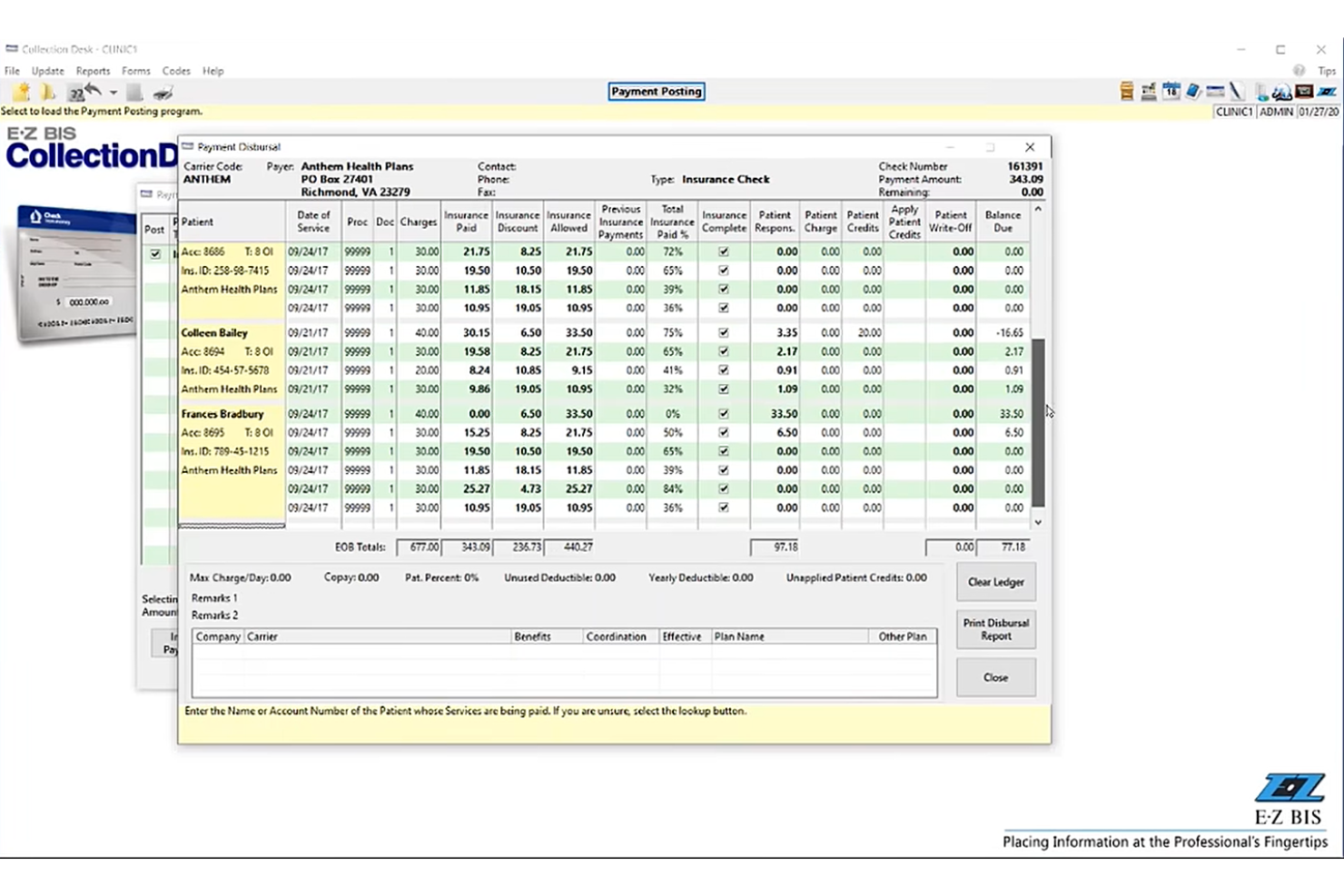 screenshot - EZBIS Chiropractic Software In-Depth Review