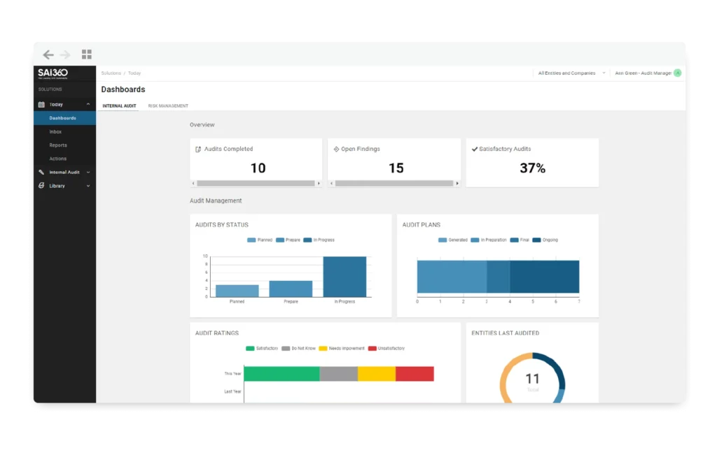 SAI360 screenshot - 10 Beste Software für medizinische Compliance im Test für 2026