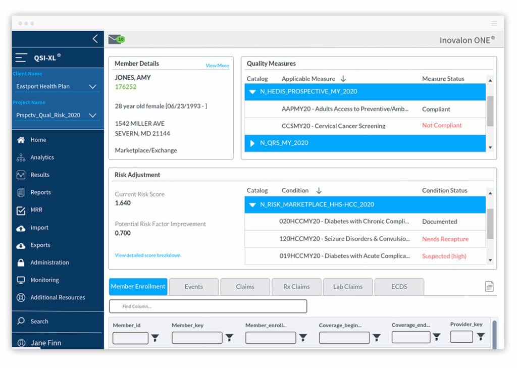Inovalon screenshot - 10 Meilleurs Logiciels de Gestion de l’Utilisation en 2026