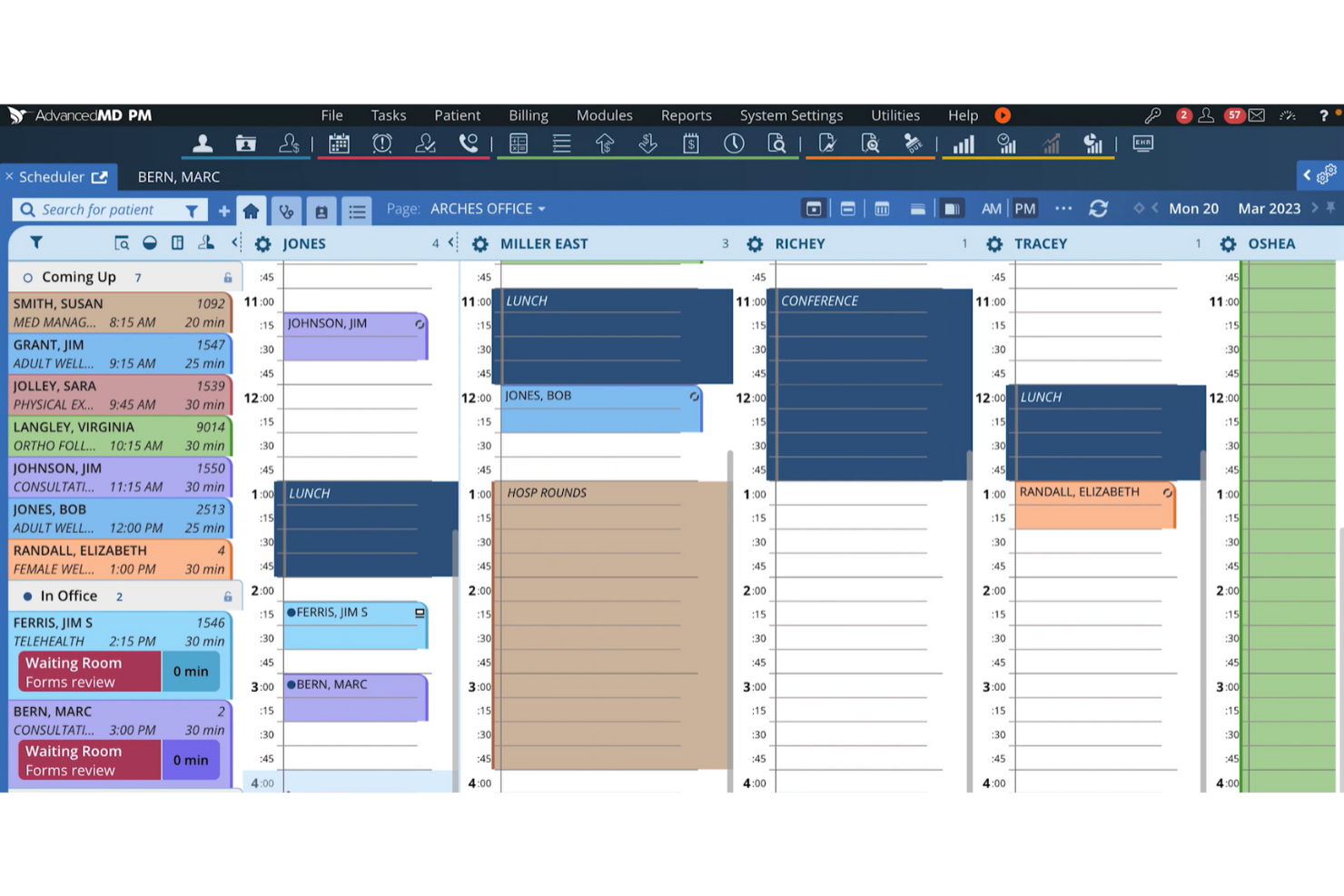 AdvancedMD screenshot - 10 meilleurs logiciels de facturation conformes à la HIPAA analysés en 2026