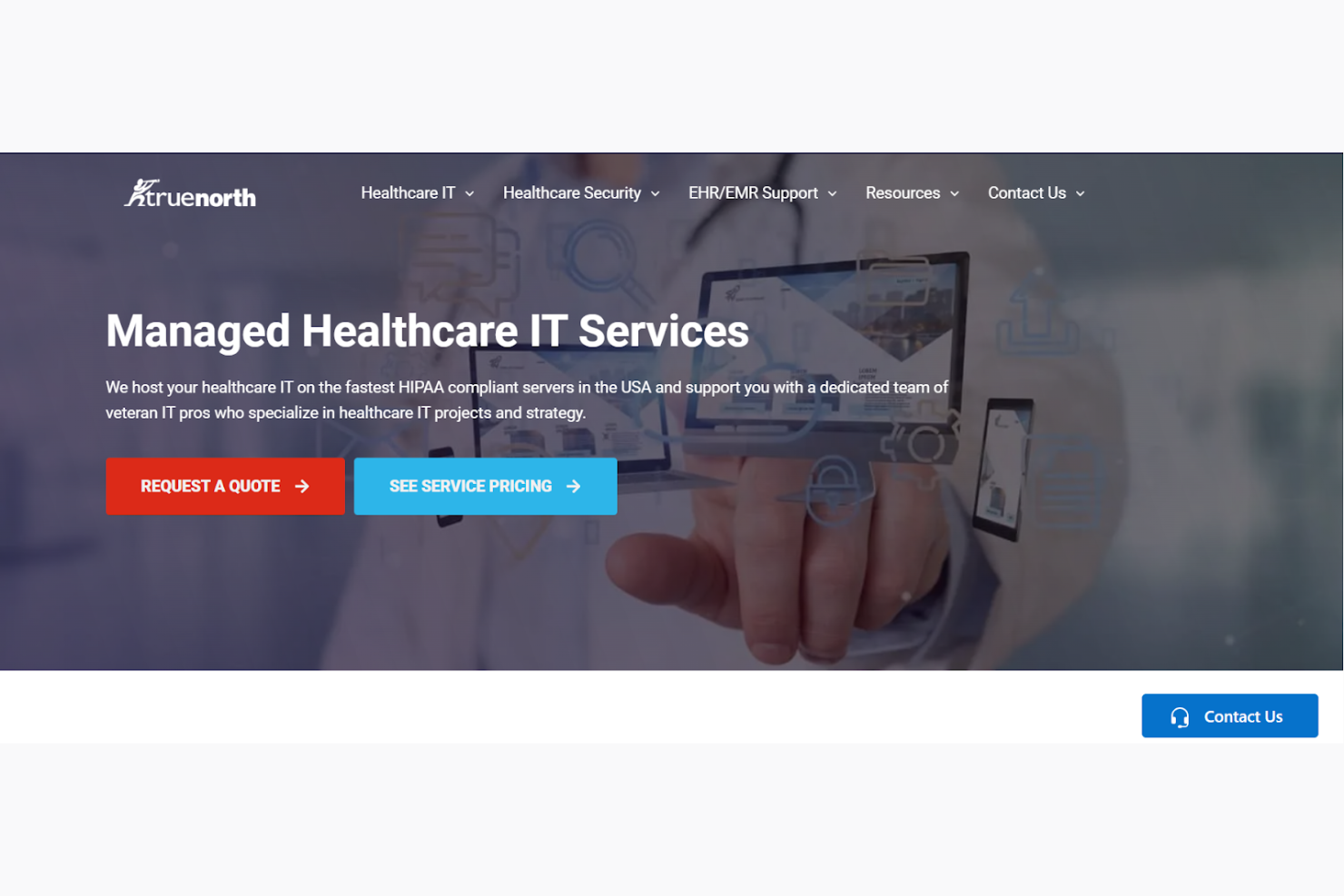 True North screenshot - 10 meilleurs services de support informatique pour cabinets médicaux évalués en 2026