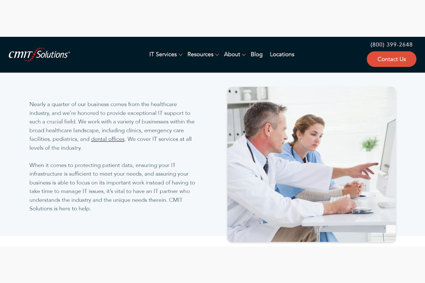 CMIT Solutions screenshot - 10 meilleurs services de support informatique pour cabinets médicaux évalués en 2026