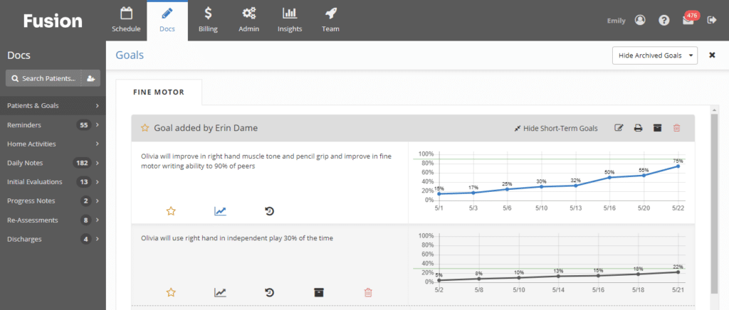 Fusion Web Clinic screenshot - 10 meilleurs DME pour la kinésithérapie pour 2026 [Mes avis]