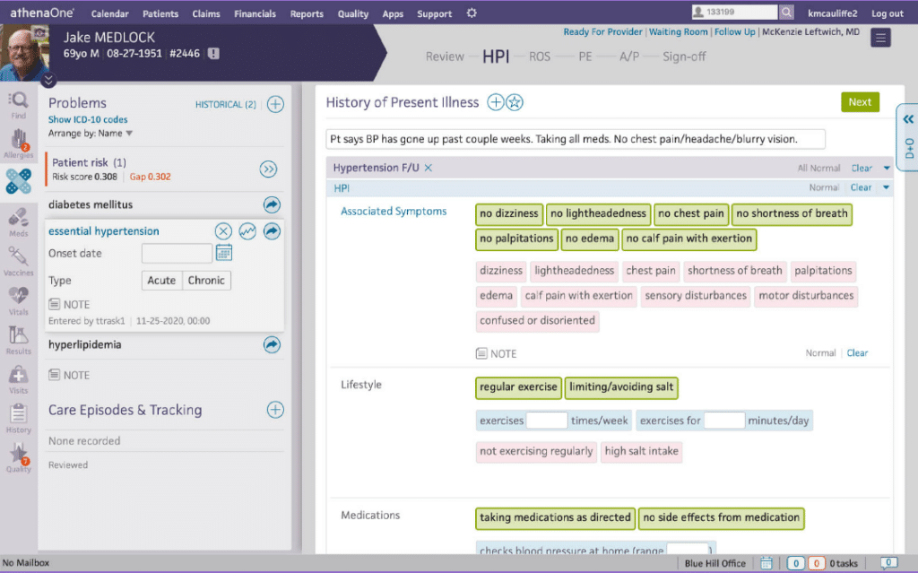 athenahealth screenshot - 10 beste Abrechnungssoftwares für Physiotherapie im Test 2026