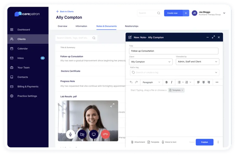 Carepatron screenshot - 10 Beste zahnärztliche EMR-Systeme im Test 2026