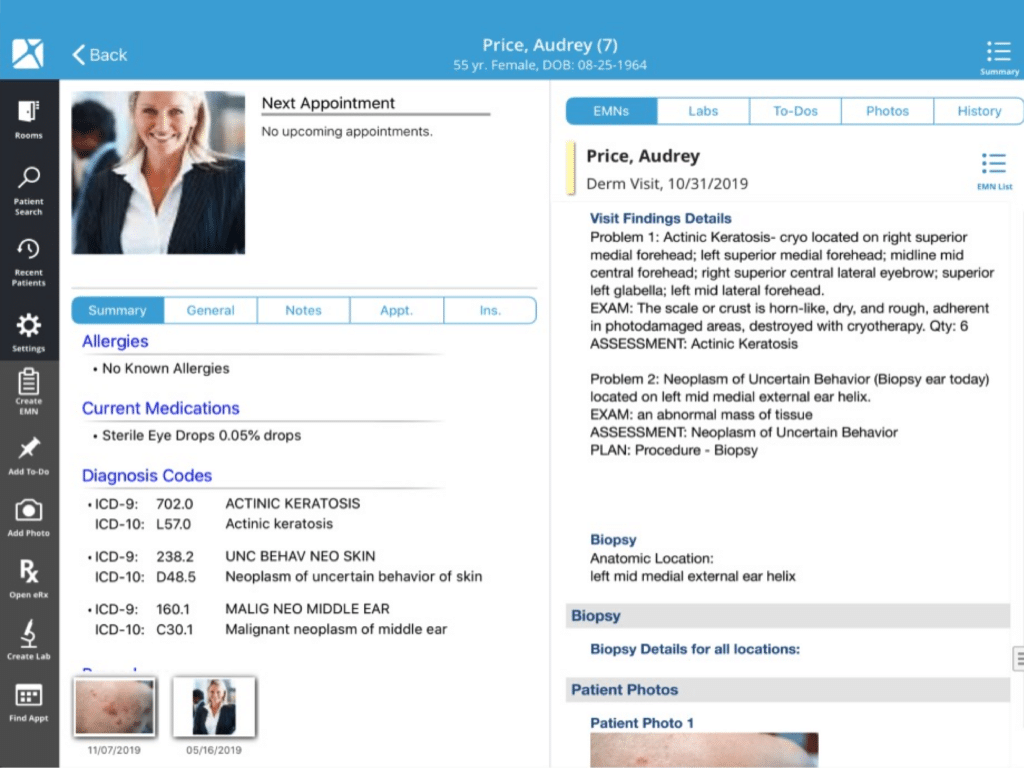 Nextech screenshot - 10 beste Lösungen für elektronische Patientenakten in der Augenheilkunde im Test für 2026