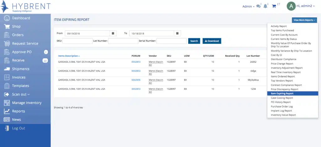 Hybrent screenshot - 10 Beste Softwarelösungen für medizinisches Bestandsmanagement 2026