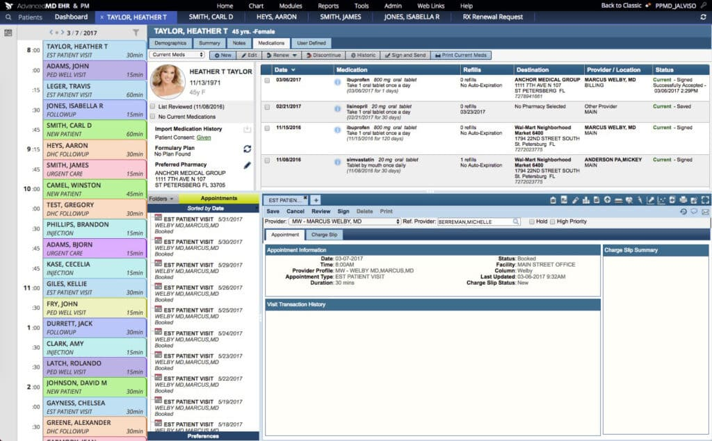 AdvancedMD screenshot - 10 Meilleurs Logiciels de Cardiologie Passés en Revue en 2026