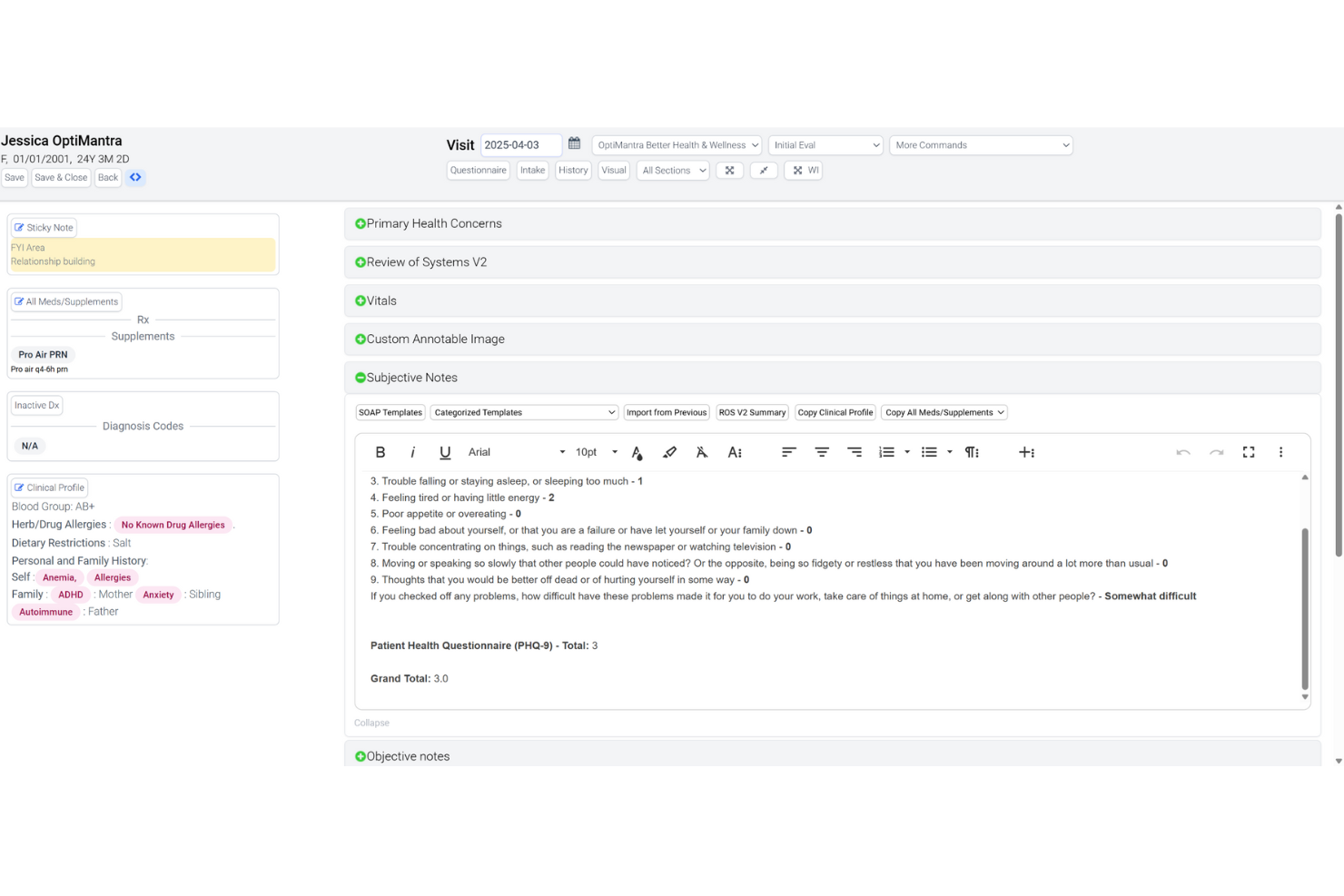 OptiMantra screenshot - 9 Migliori Sistemi EHR per la Salute Comportamentale Recensiti per 2026