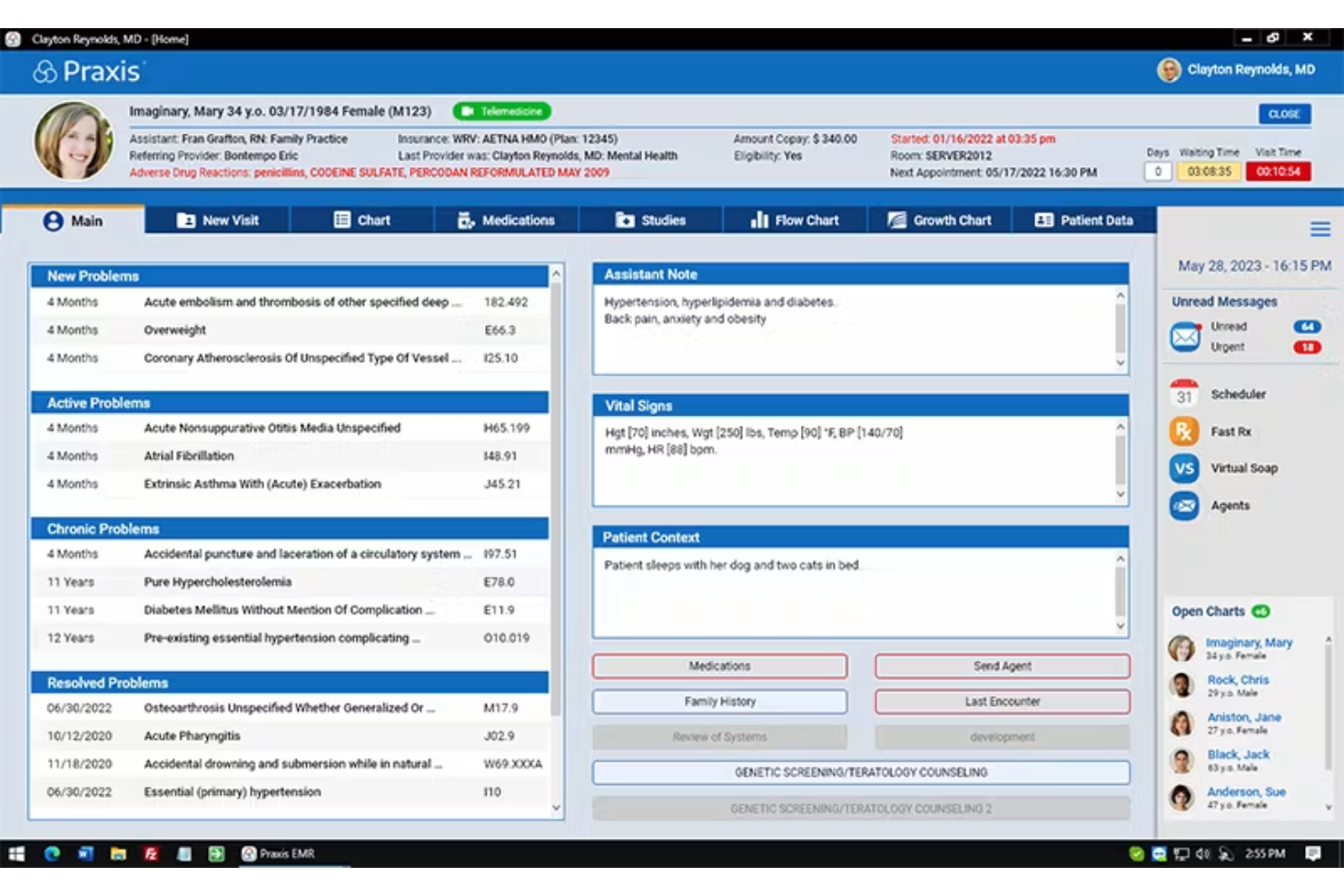 Praxis EMR screenshot - 9 meilleurs logiciels de DME sur le cloud en 2026