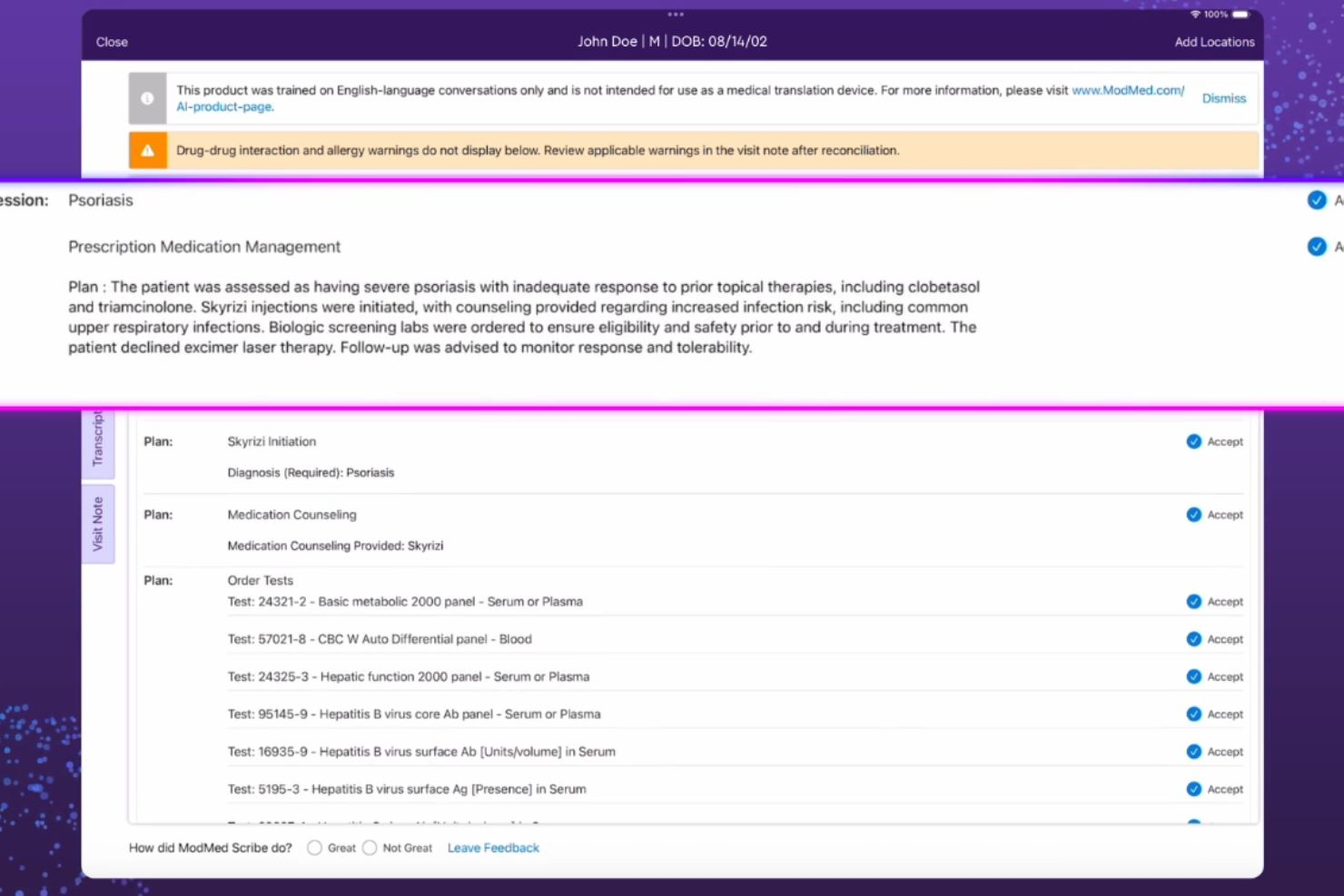 ModMed screenshot - 10 Migliori software di gestione dello studio medico del 2026