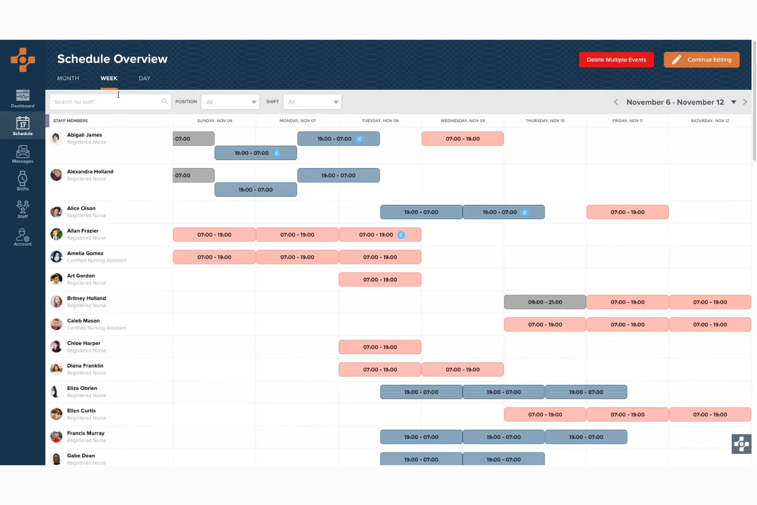 NurseGrid screenshot - 10 migliori software per la gestione del personale sanitario nel 2026