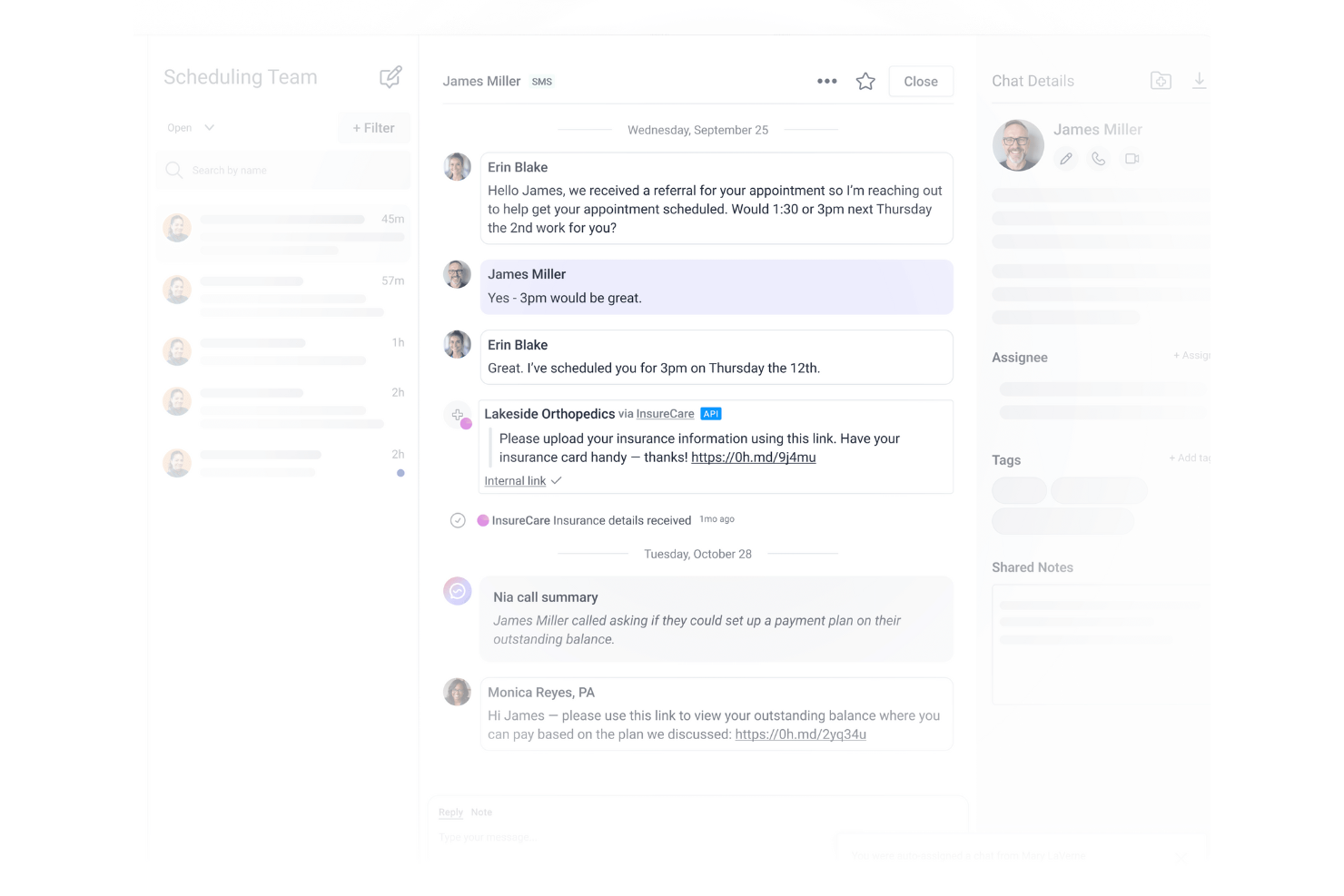 OhMD screenshot - 10 software di messaggistica conformi a HIPAA per 2026