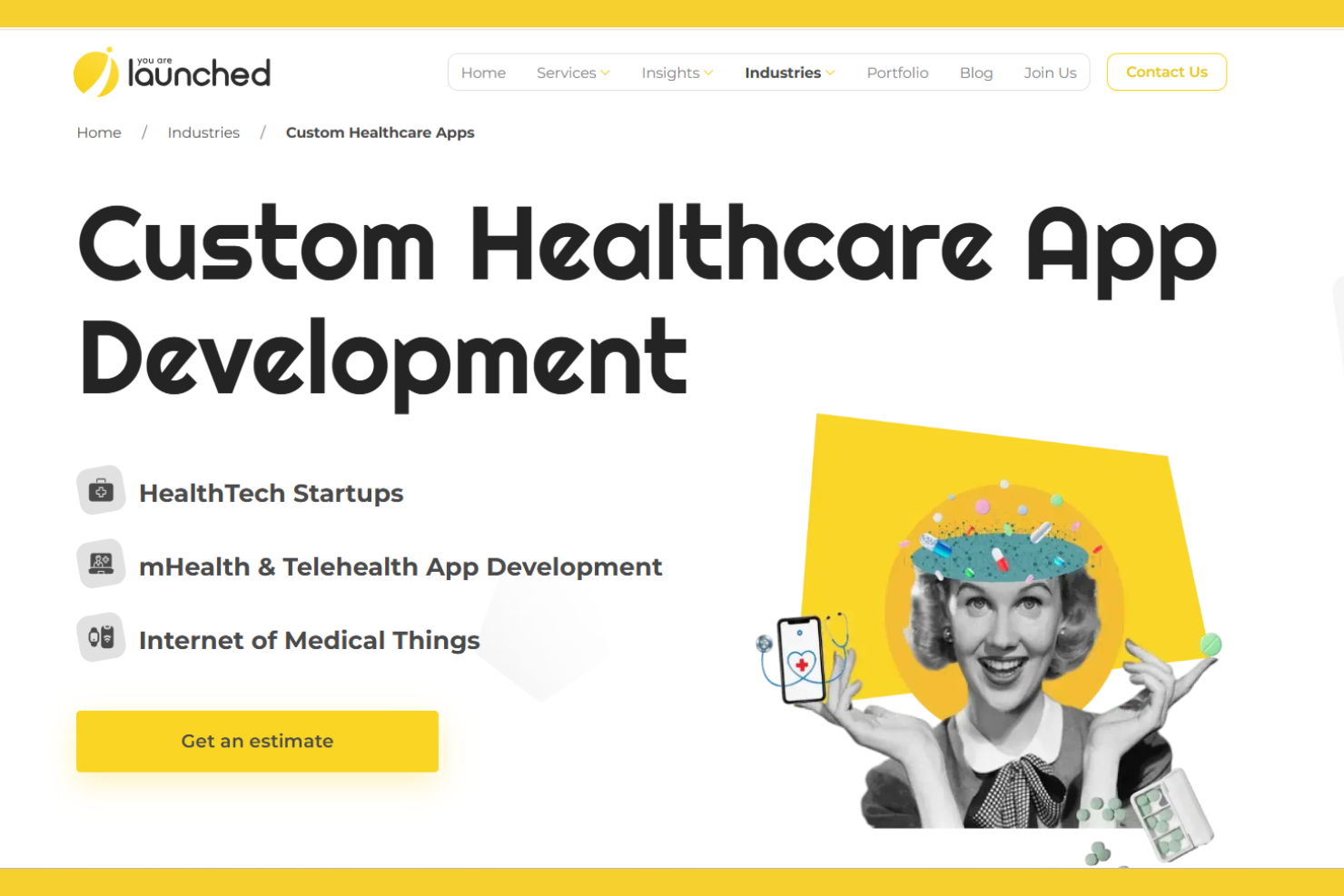 Urlaunched screenshot - 10 mejores empresas de desarrollo de aplicaciones de salud revisadas en 2026