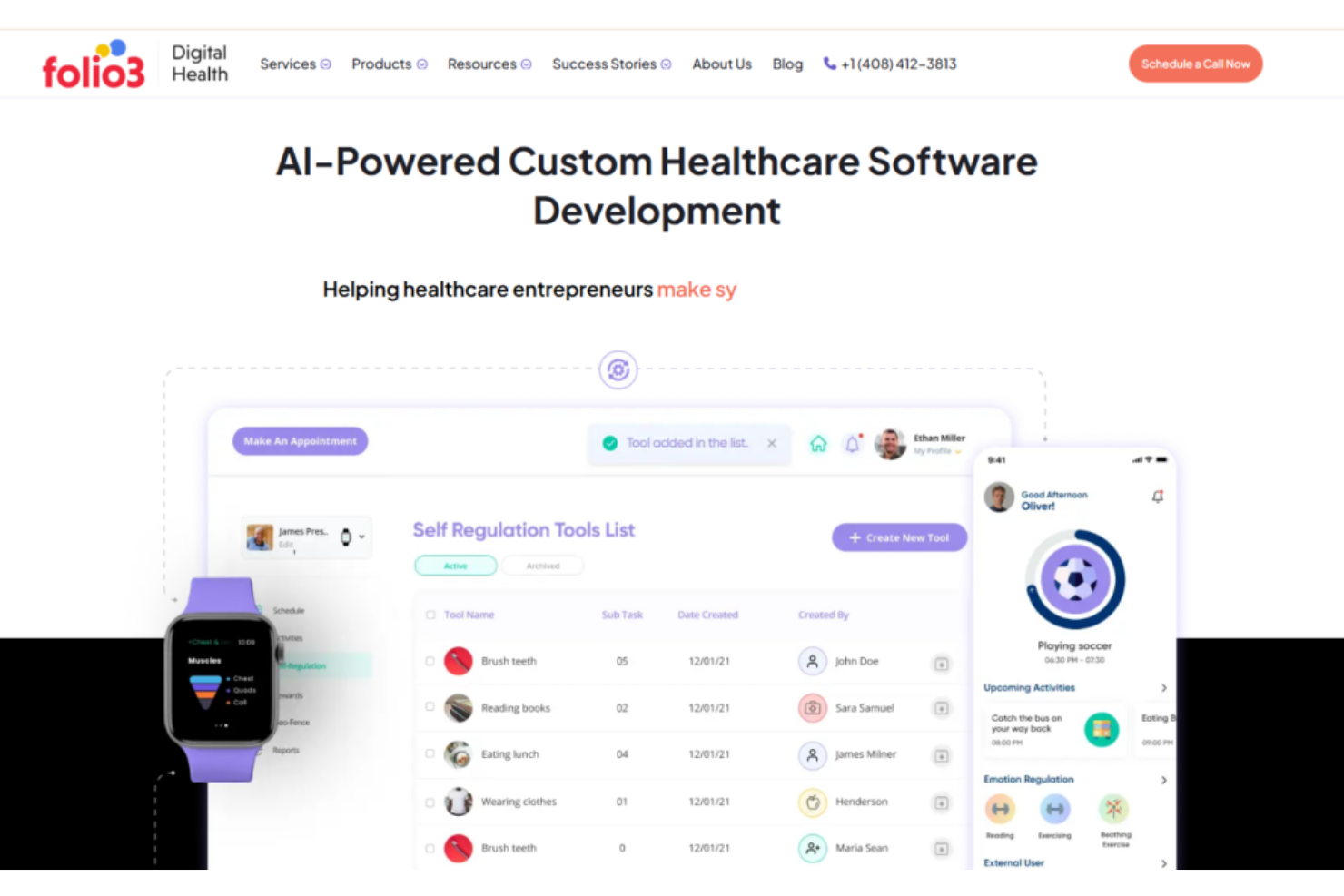 Folio3 Digital Health screenshot - 10 migliori aziende per lo sviluppo di app di telemedicina recensite nel 2026