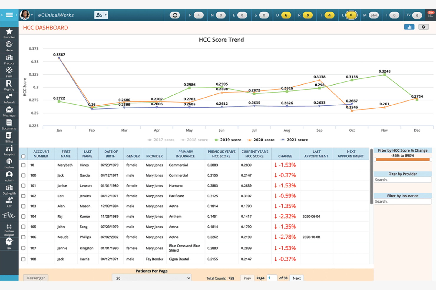 eClinicalWorks screenshot - 10 mejores programas EHR compatibles con HIPAA revisados en 2026