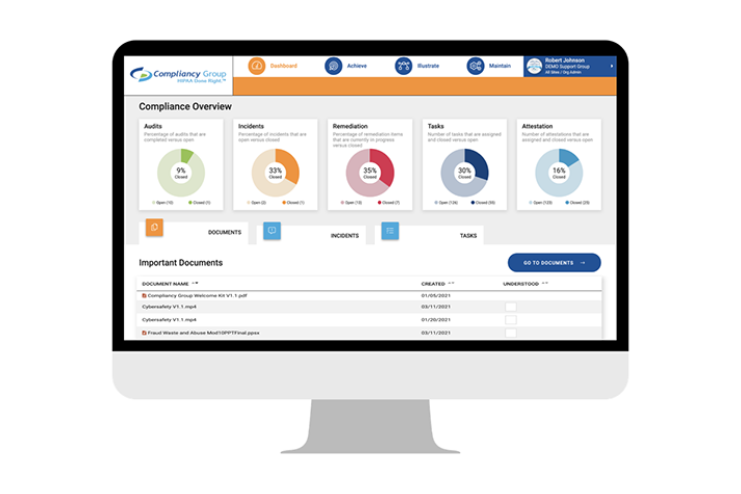 Compliancy Group screenshot - 10 mejores soluciones de software para el cumplimiento de HIPAA en 2026
