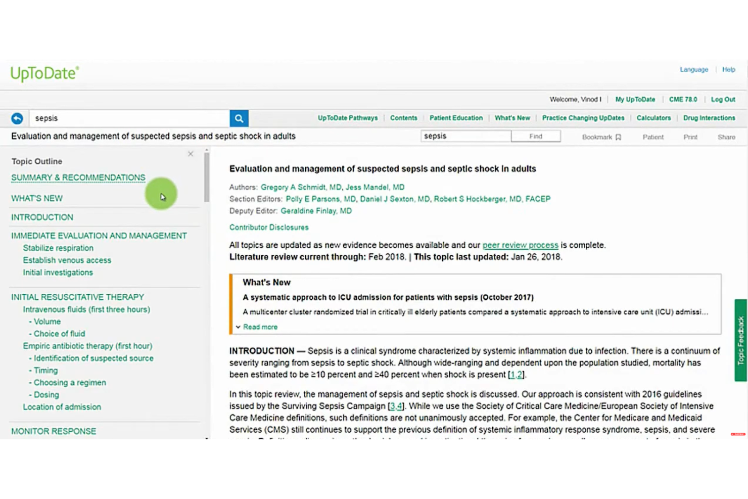 UpToDate screenshot - 10 migliori sistemi di supporto decisionale clinico recensiti nel 2026