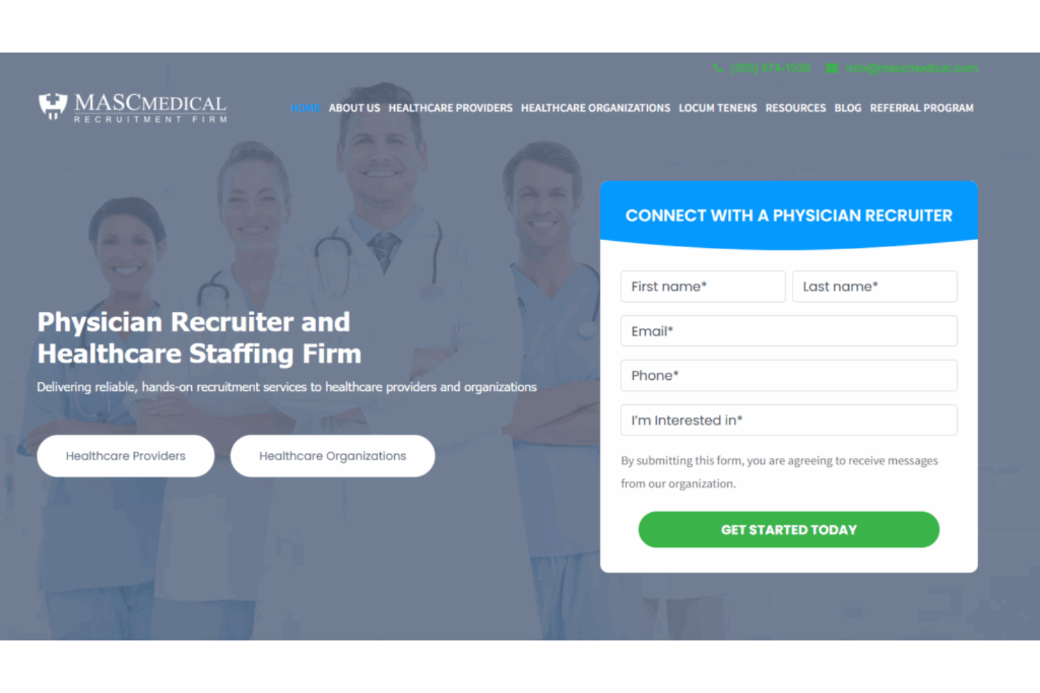MASC Medical Recruitment Firm screenshot - 10 Migliori Agenzie di Reclutamento Medici Recensite nel 2026