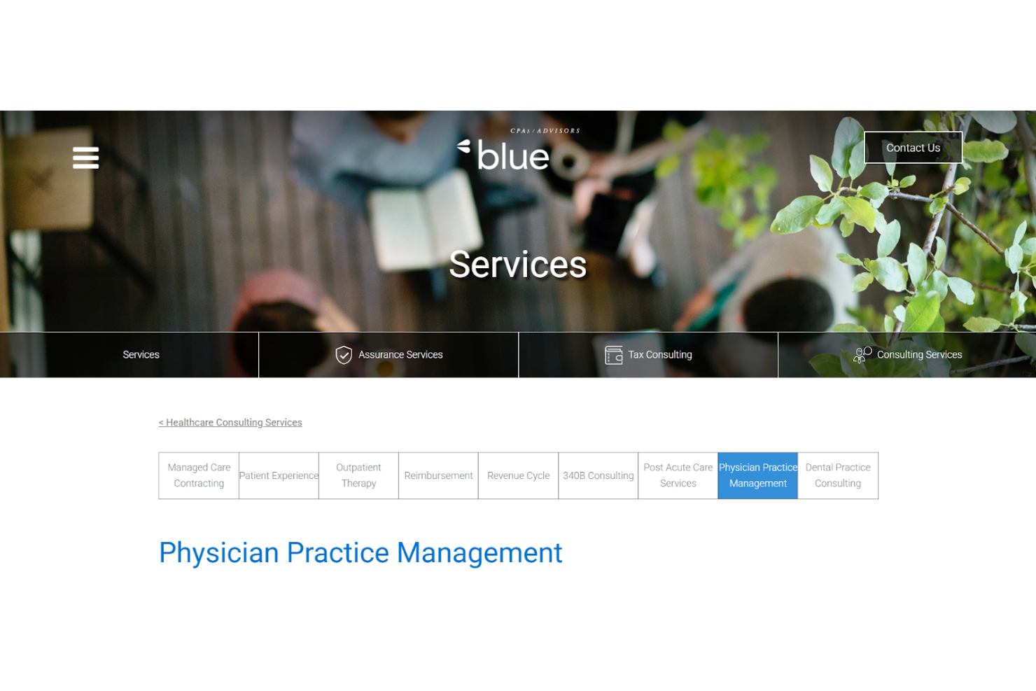 Blue &amp; Co. screenshot - 10 migliori aziende di gestione degli studi medici del 2026