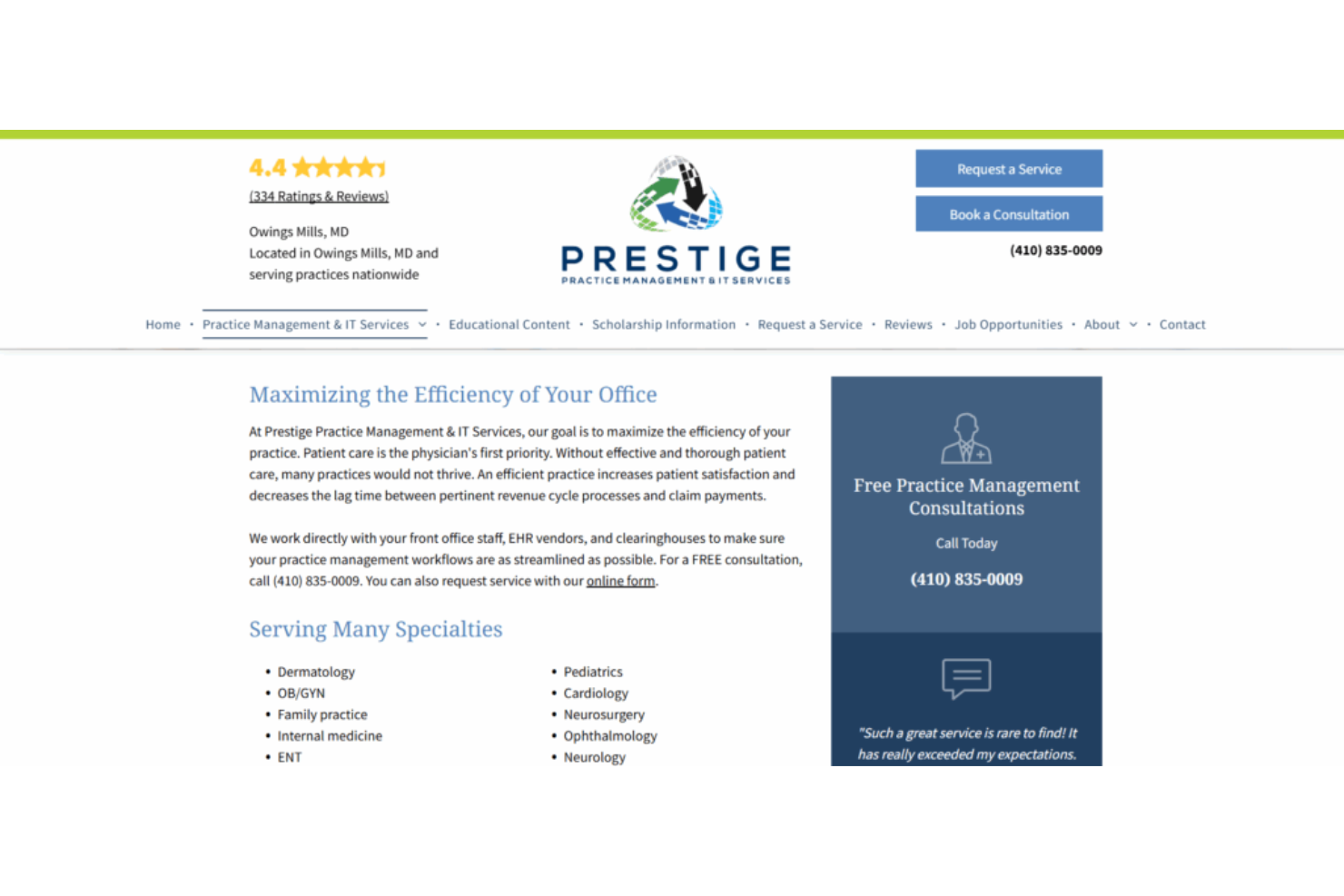 Prestige PPM screenshot - Las 10 mejores empresas de gestión de consultorios médicos de 2026
