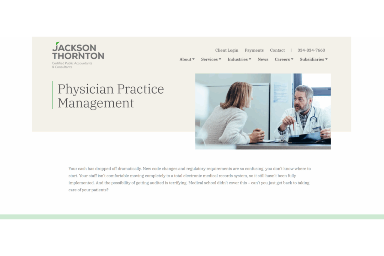 Jackson Thornton Technologies screenshot - 10 migliori aziende di gestione degli studi medici del 2026