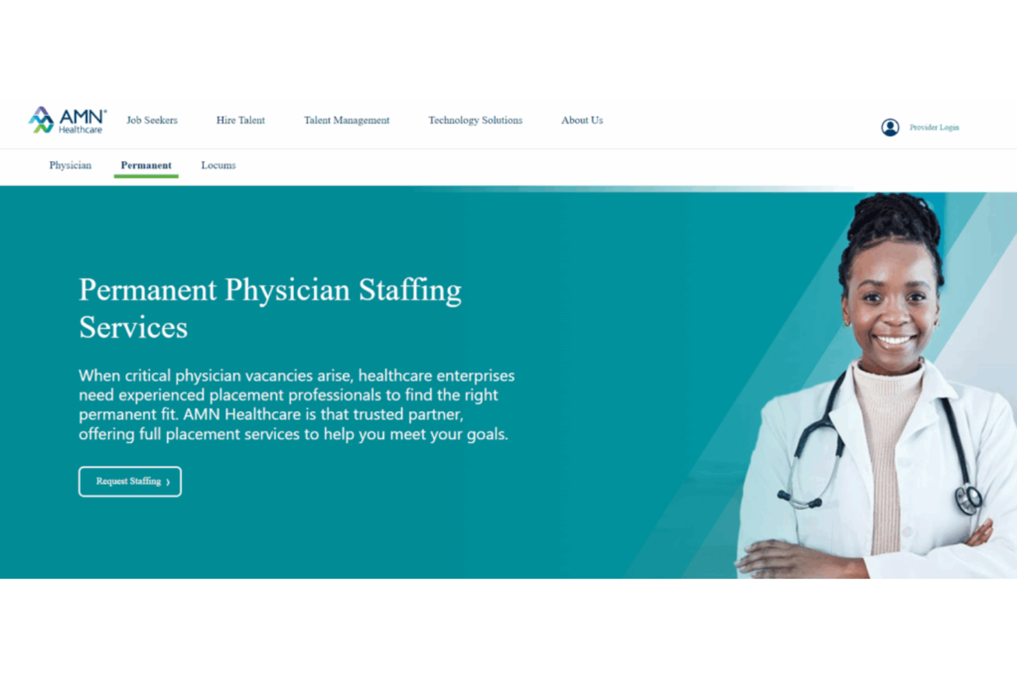 AMN Healthcare screenshot - 10 Migliori Agenzie di Reclutamento Medici Recensite nel 2026